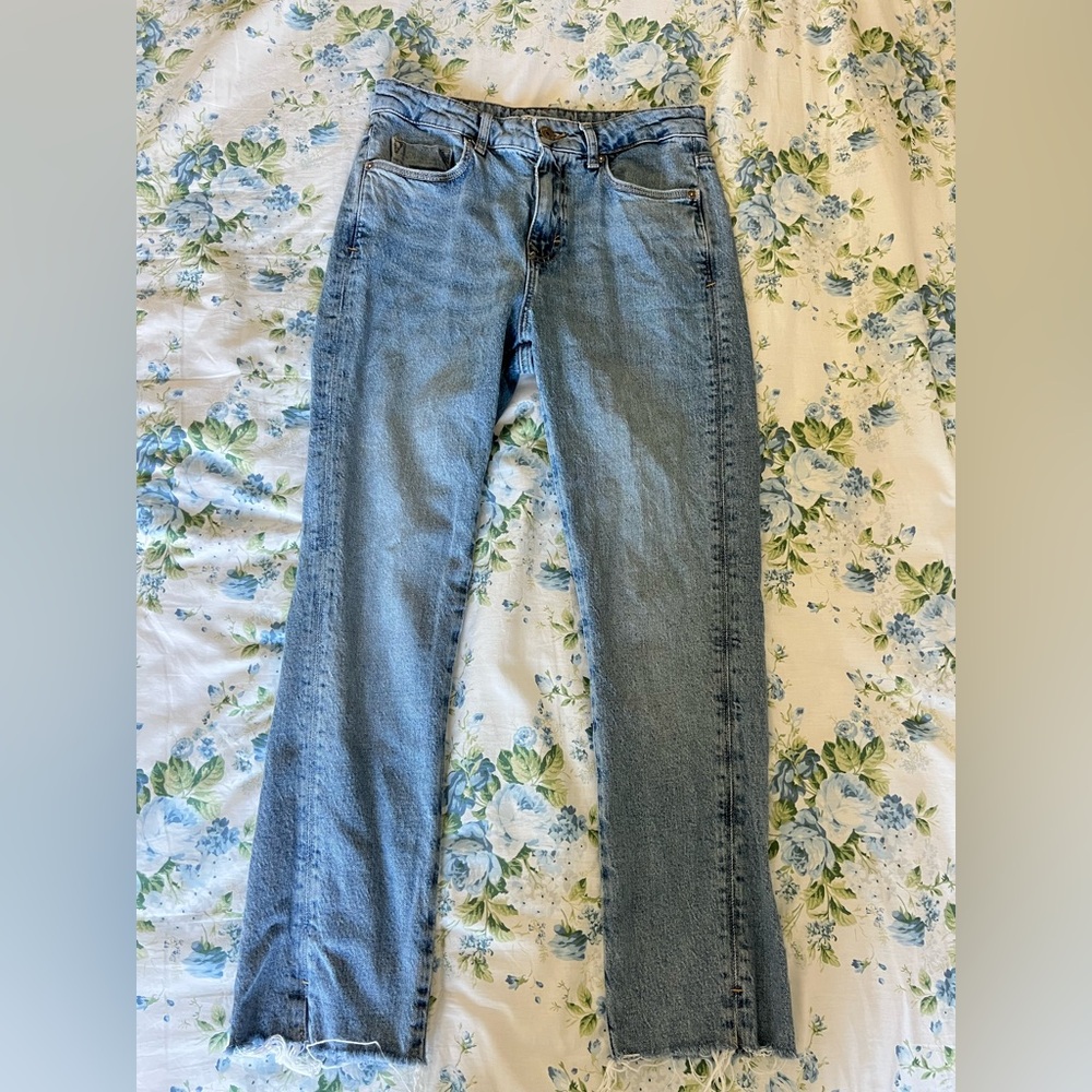 Zara Light Blue Straight Jeans